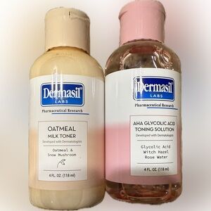 Dermasil Labs Toner Set - (1) Oatmeal Milk Toner and (1) AHA Glycolic Acid Toner